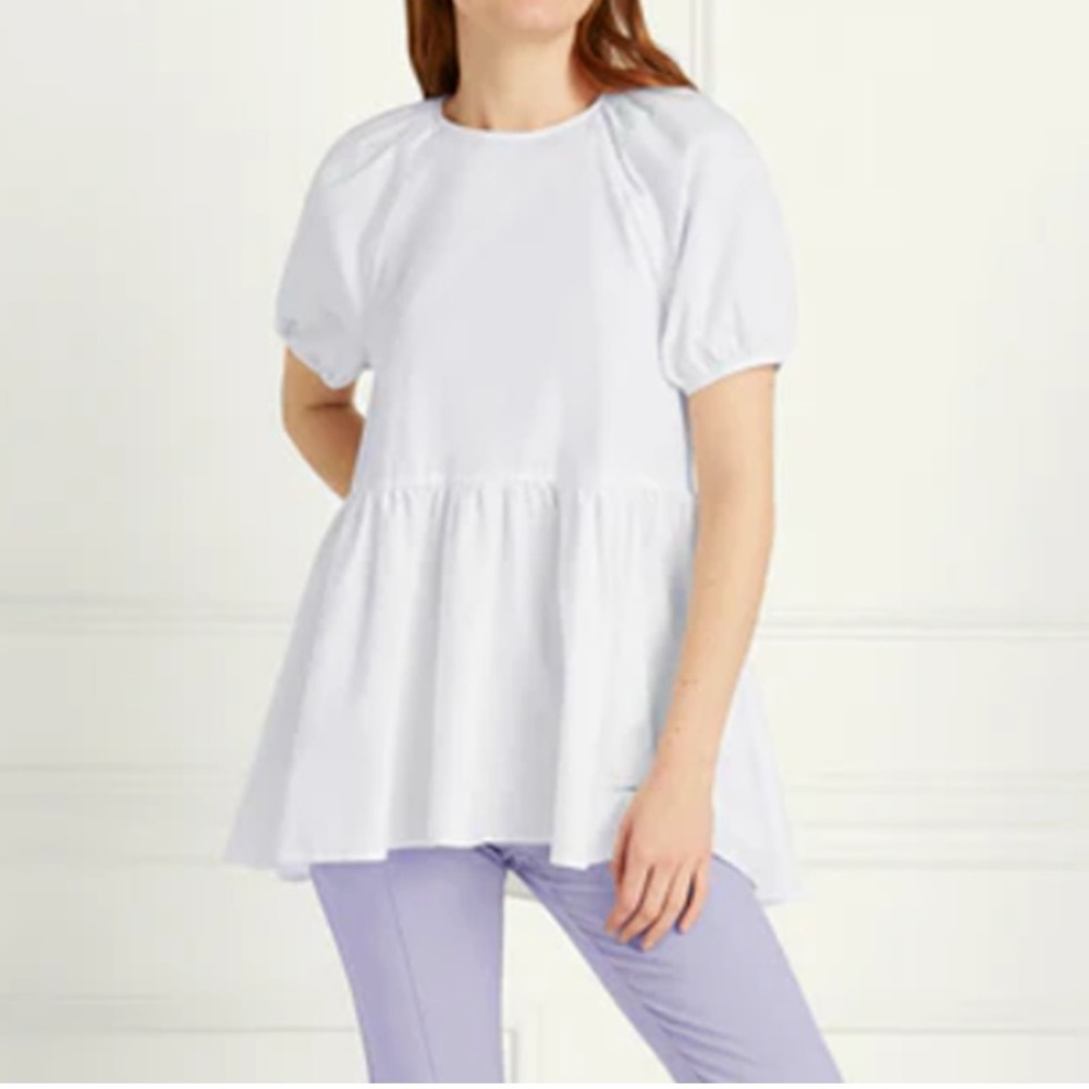 Hill House White Poplin Peplum Top - Picture 2 of 8